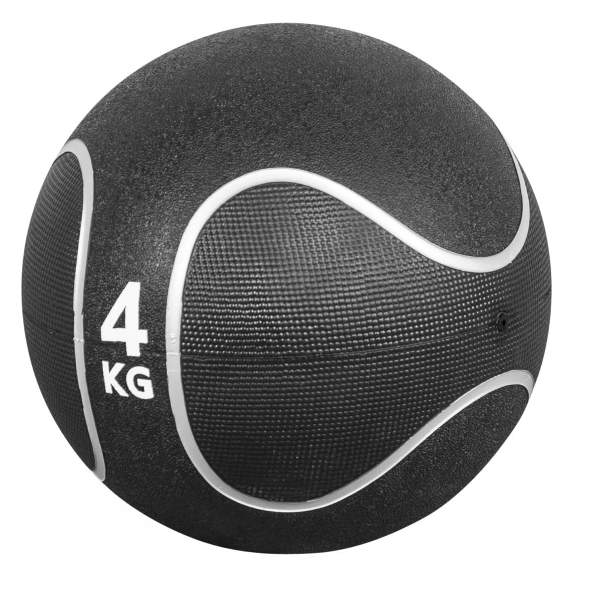 Médecine ball style noir/gris de 4 KG diamètre 23cm